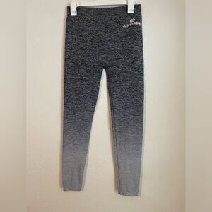 Just Strong Gray Leggings with High Waistband and Heathered Texture size L